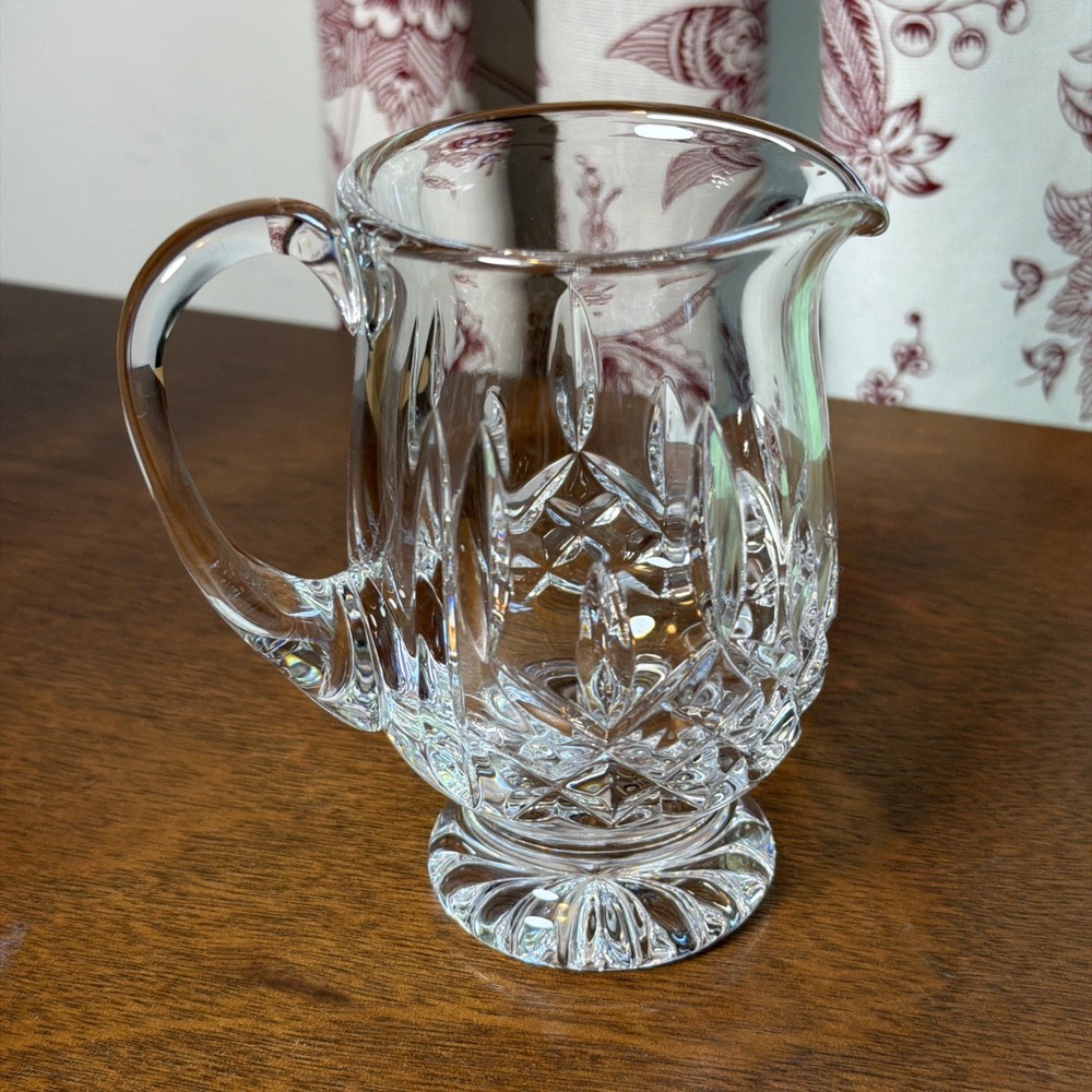 Vintage Waterford Crystal Lismore Footed Creamer Diamond Starburst